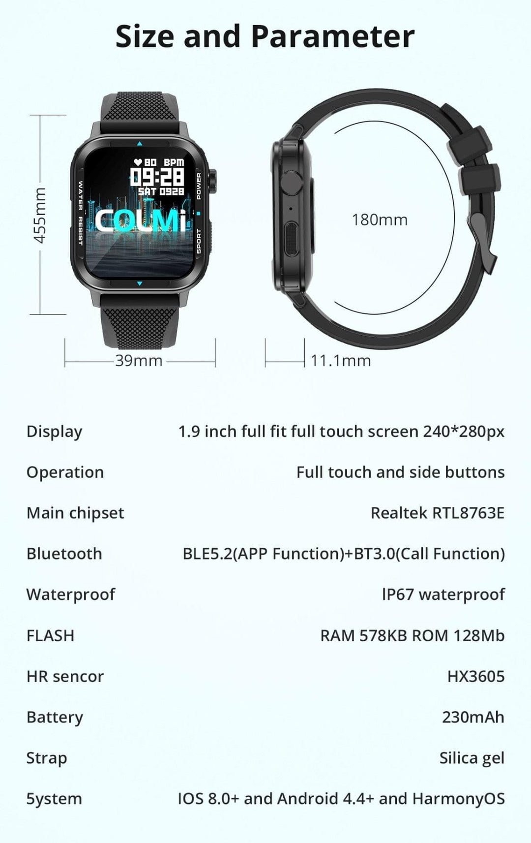 Colmi M41 Silver Smart Watch South Africa
