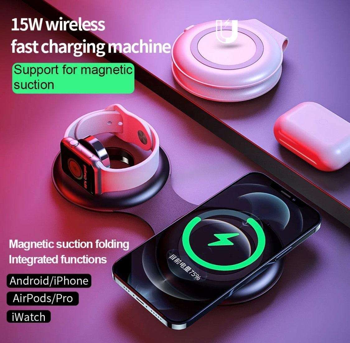 3 in 1 Wireless Magnetic Charger - Smart Watch South Africa