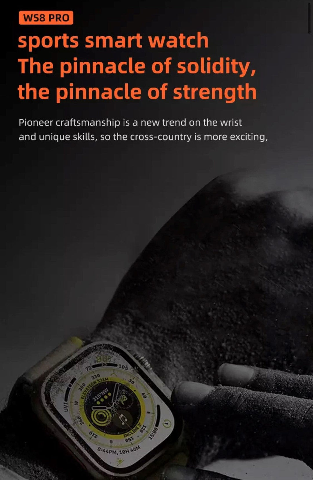 Smart Watch South Africa  Watches Black WS 8  Pro Ultra Black + free Bubble Strap