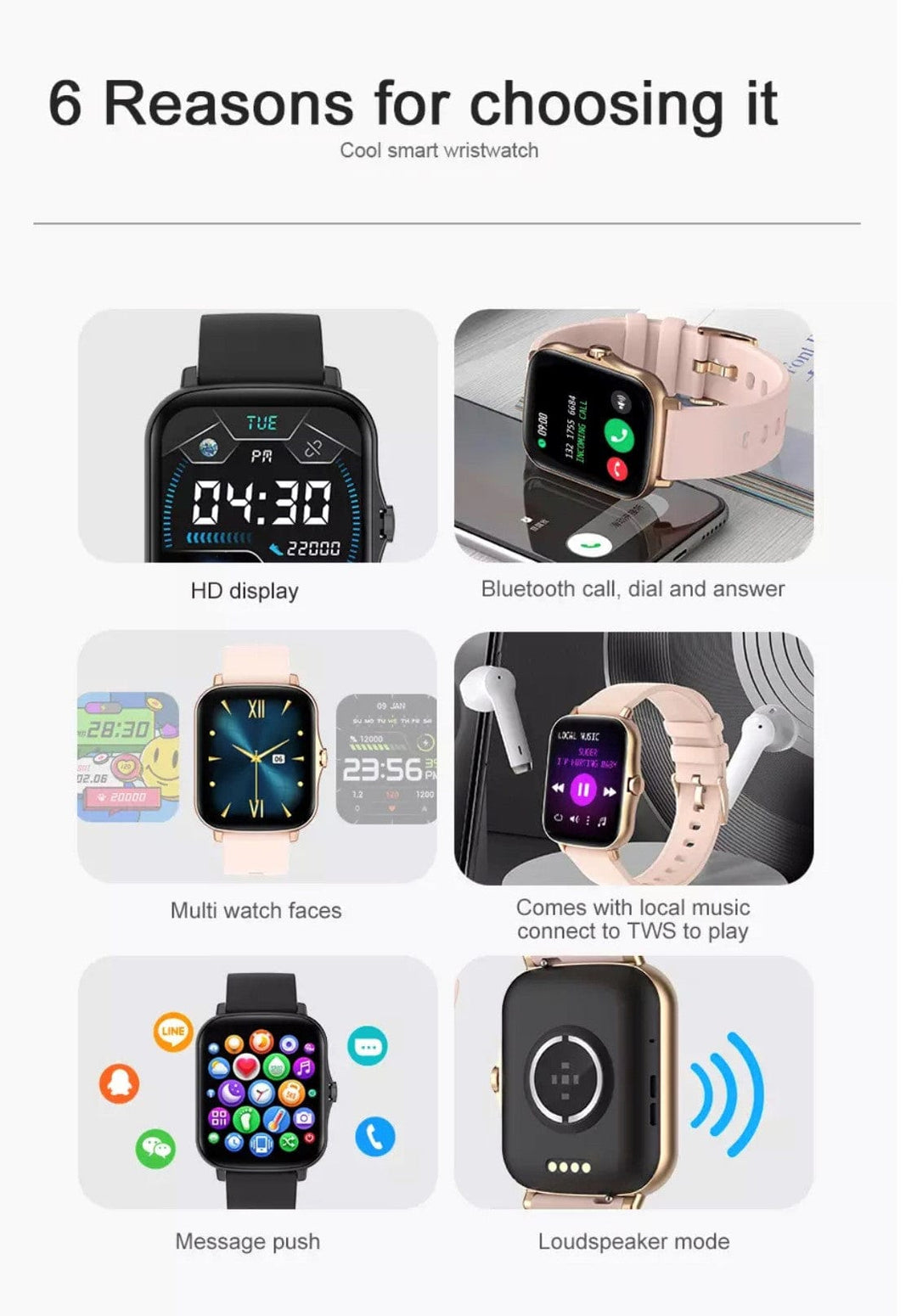 Smartoby P8 MAX Light Gray With BT Call - Smart Watch SA