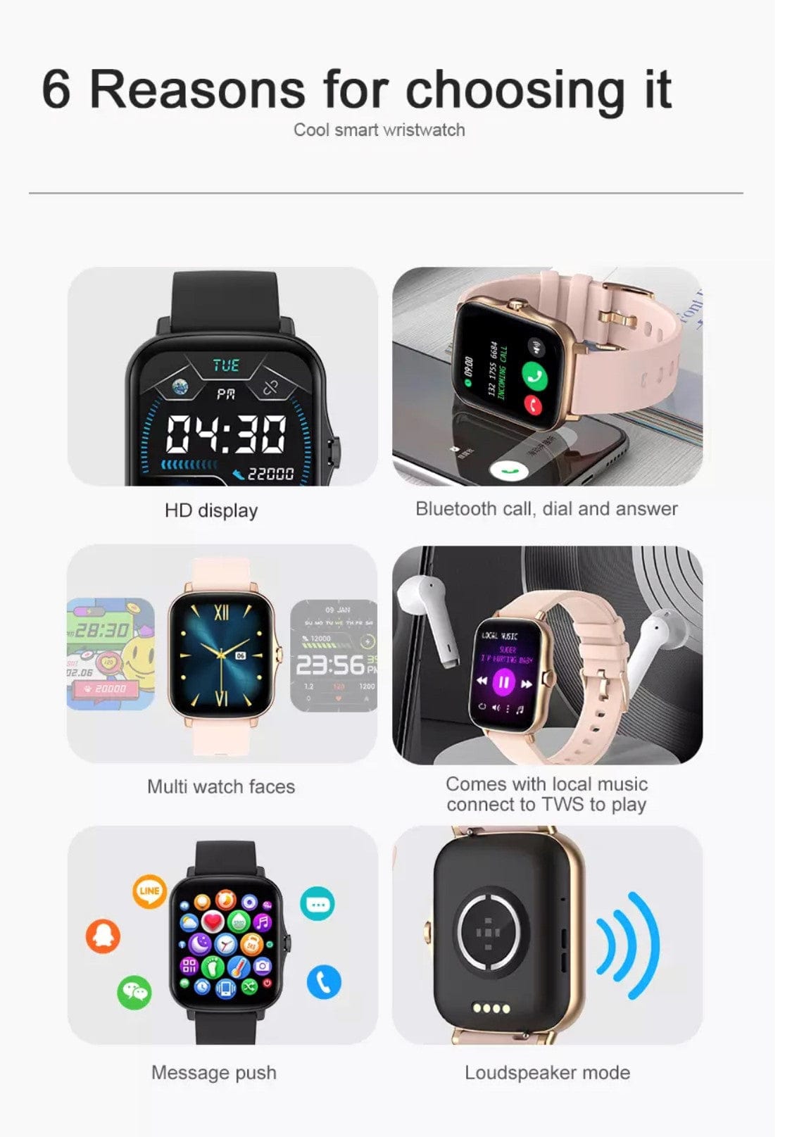 Smartoby P8 MAX Light Gray With BT Call - Smart Watch SA