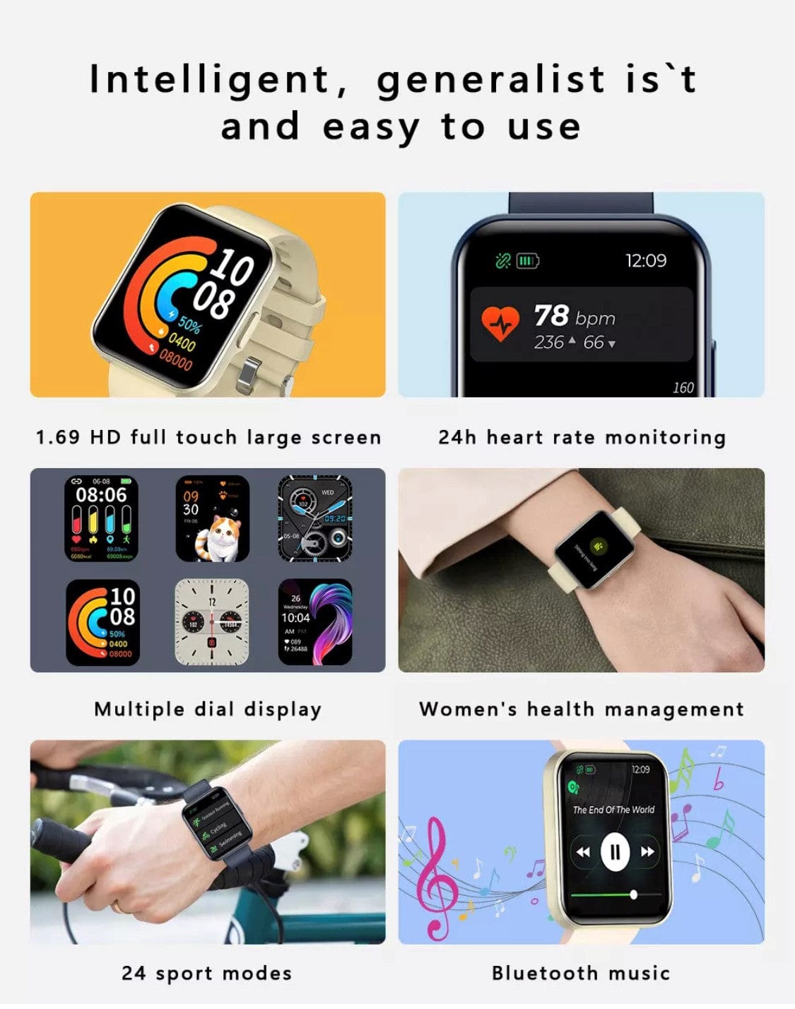 Smart Watch South Africa Watches Pink SMARTOBY 1,69 Inch HD Pink Extra Straps Availible