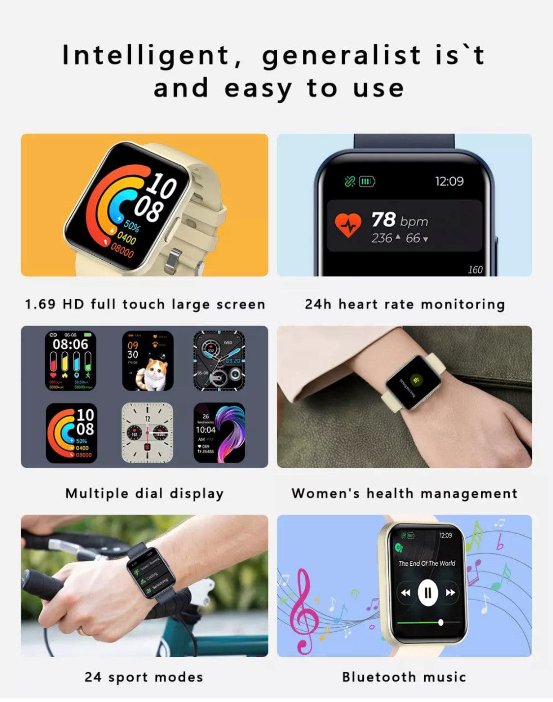 Smart Watch South Africa Watches Pink SMARTOBY 1,69 Inch HD Silver Extra Straps Availible