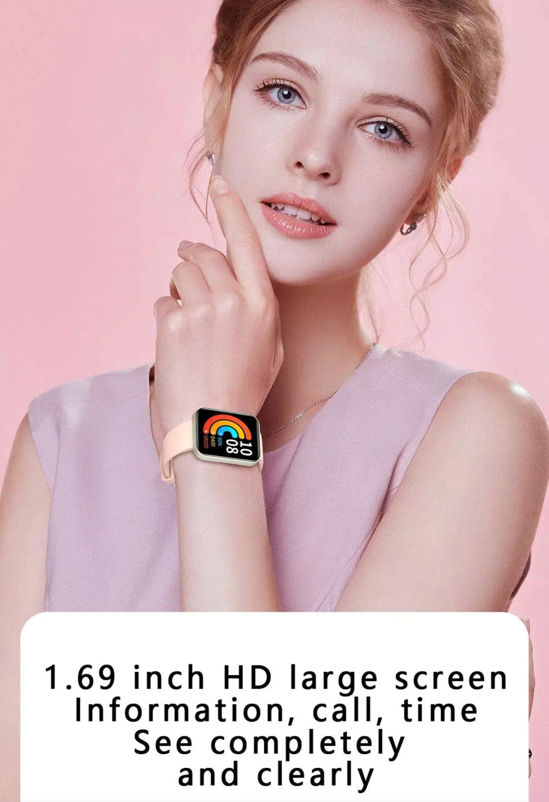 Smart Watch South Africa Watches Pink SMARTOBY 1,69 Inch HD Silver Extra Straps Availible