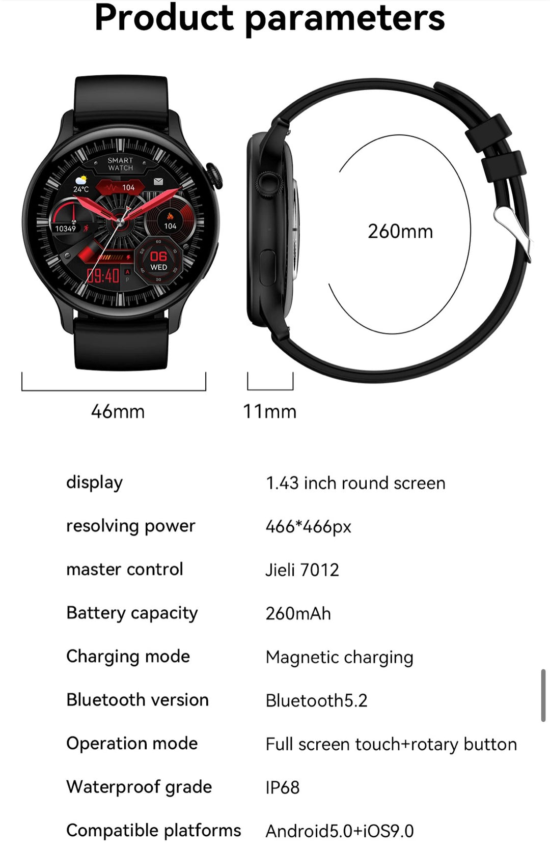Smartoby Amoled BT Smart Watch