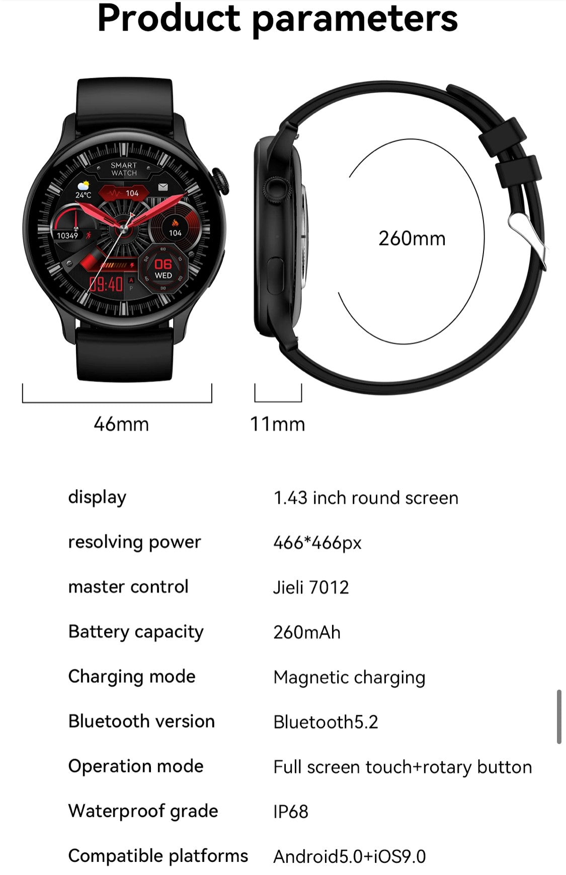Smartoby Amoled BT Smart Watch