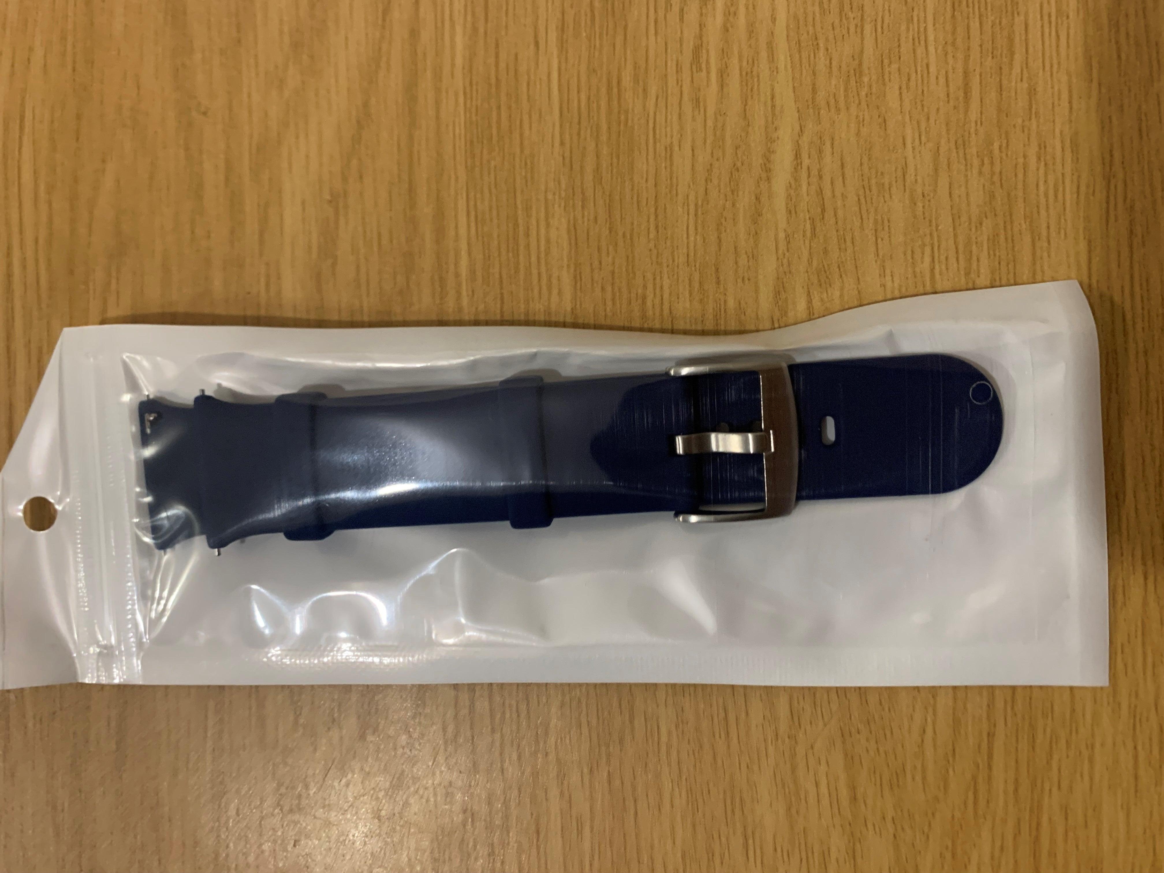 Dark Blue and Silver  Silicone Soft Strap 2,5CM standad at pin Smart Watch South Africa